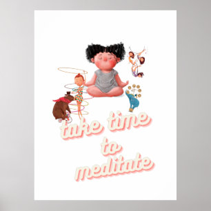 Decor da Sala de Poster de Meditação Infantil