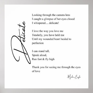 Decor de Poster de Arte de Poesia de Amor Delicado