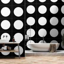 Décor vintage ronds blancs sur fond noir