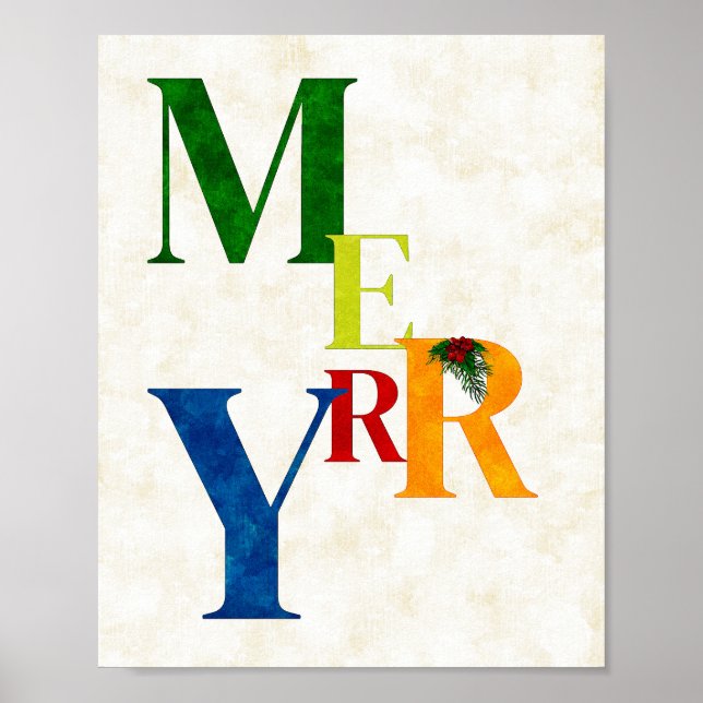 Decoração Alegre de Feriado, Arte de Parede Poster (Frente)