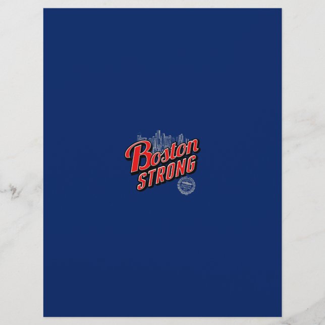 Decoração Boston Strong em vermelho e azul (Frente)