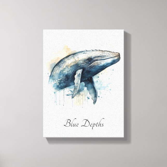 Decoração Costeira de Parede de Baleia Azul (Frente)