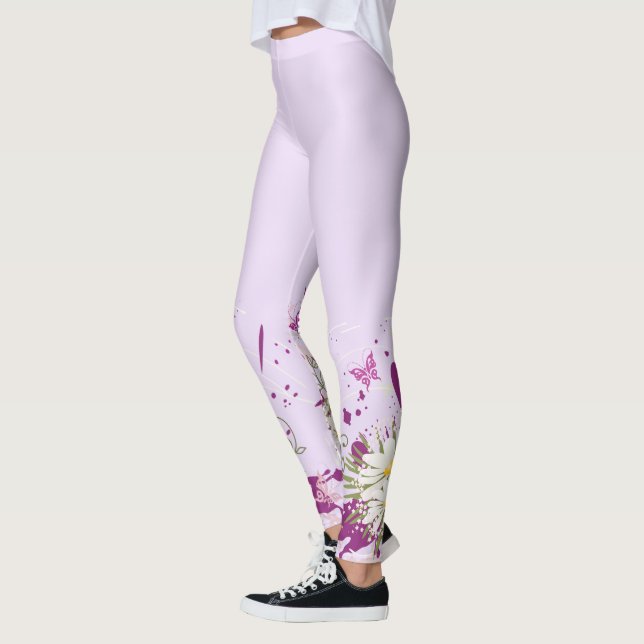 Decoração da Flor 72 Leggings (Esquerda)