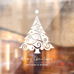 Decoração da janela comercial da árvore de Natal