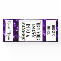 Decoração da porta do enfermeiro;Bokeh Roxo; Mensa