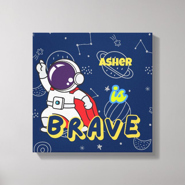 Decoração de Afirmação Personalizada de Astronauta (Frente)