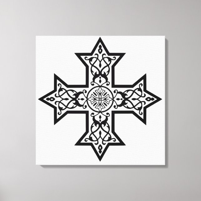 Decoração de Arte Religiosa Clássica Cruz Copta (Frente)