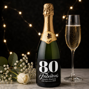 Decoração de Celebração Preto e Branco de 80 Anos