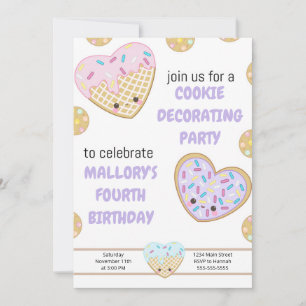 Decoração de cookies de Convite de aniversário de 