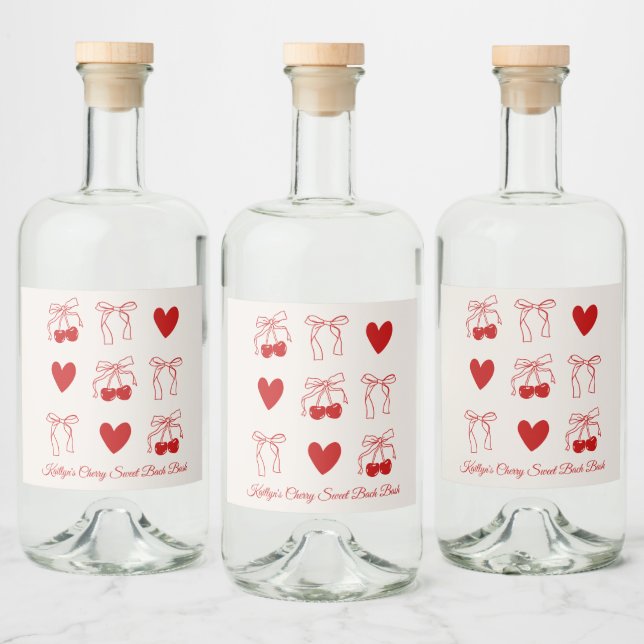Decoração de Festa de solteira doce da Cherry Red  (Garrafas)