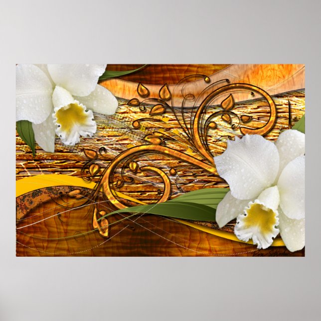 Decoração de Flor 3 Poster (Frente)
