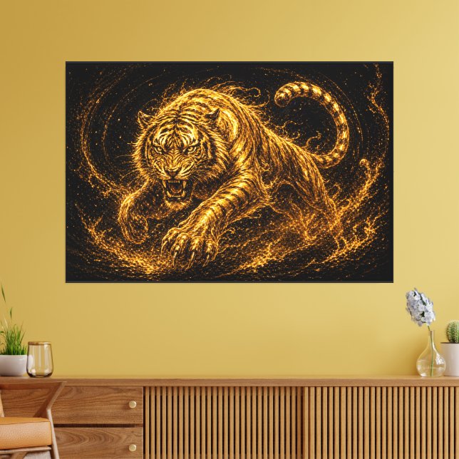 Decoração de Força e Proteção do Feroz Tigre Doura (Insitu(Sala de estar))