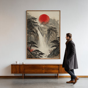Decoração de Impressão de Muro da Zen em Cascata J