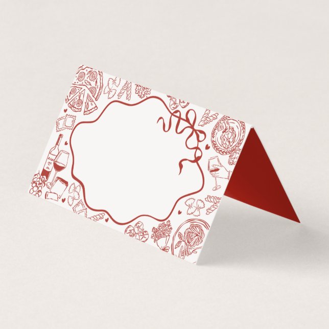Decoração de mesa com cartão de lugar de massa ita (Frente)