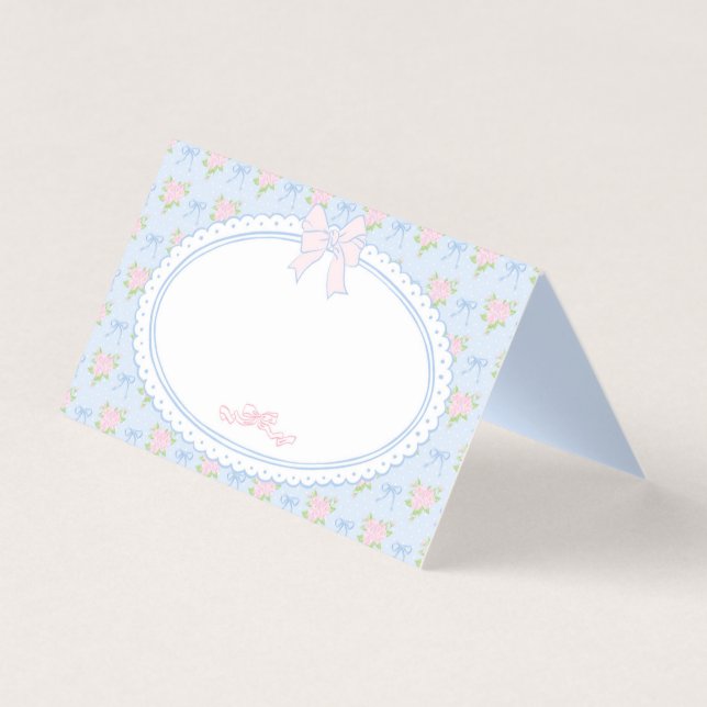 Decoração de Mesa com Cartão de Lugar Floral Elega (Frente)