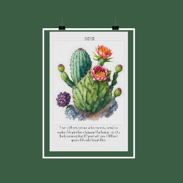 Decoração de Muro de Poster de Cactus Blooming de 