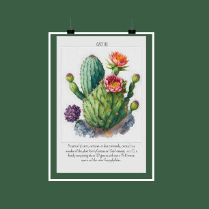Decoração de Muro de Poster de Cactus Blooming de 
