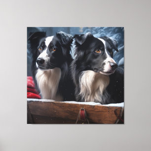 Decoração de Natal Border Collie Snowy Sleigh  
