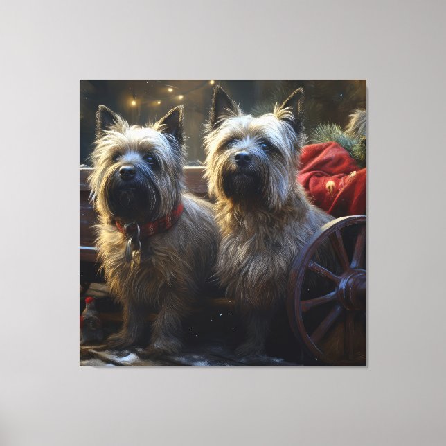 Decoração de Natal Cairn Terrier Snowy Sleigh (Frente)