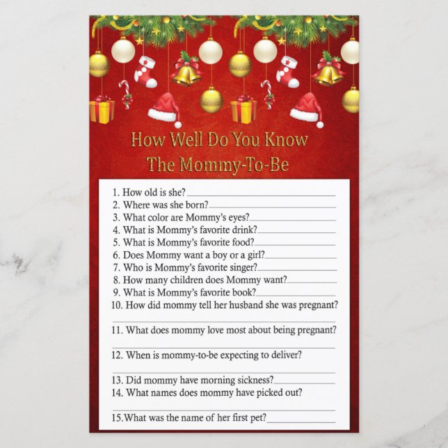 Decoração de Natal, como você conhece bem o jogo (Frente)