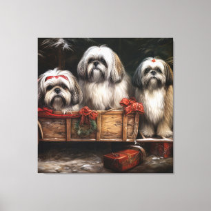 Decoração de Natal de Lhasa Apso Snowy Sleigh