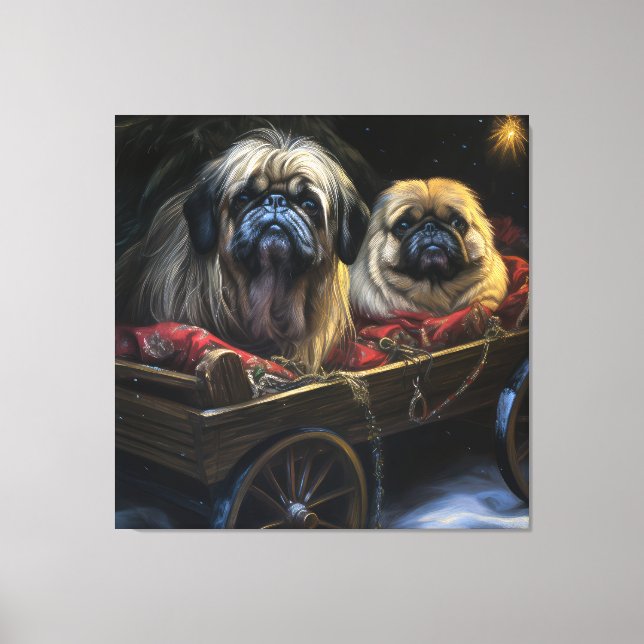 Decoração de Natal de Pekingese Snowy Sleigh (Frente)