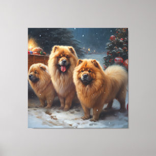 Decoração de Natal de Trenó Nevado Chow Chow 