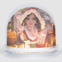 Decoração de Natal Globo de Neve com Menina Mágica