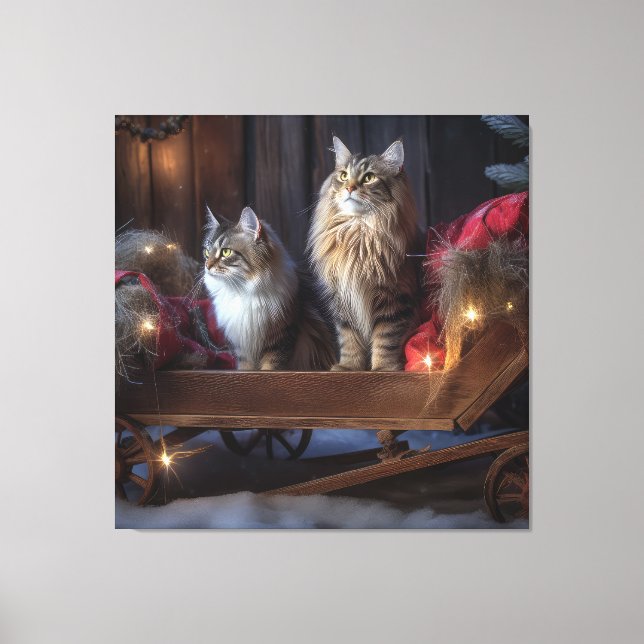 Decoração de Natal Maine Coon Snowy Sleigh (Frente)