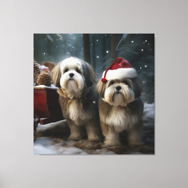Decoração de Natal Malti tzu Snowy Sleigh  (Frente)