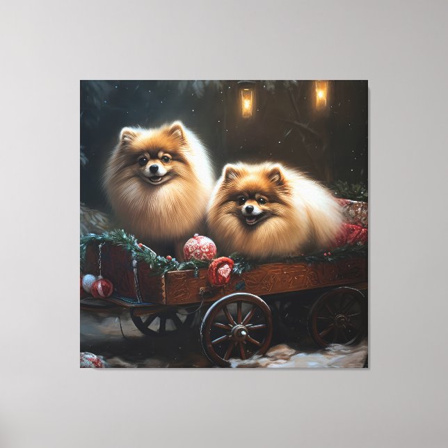 Decoração de Natal Pomeraniana Snowy Sleigh (Frente)