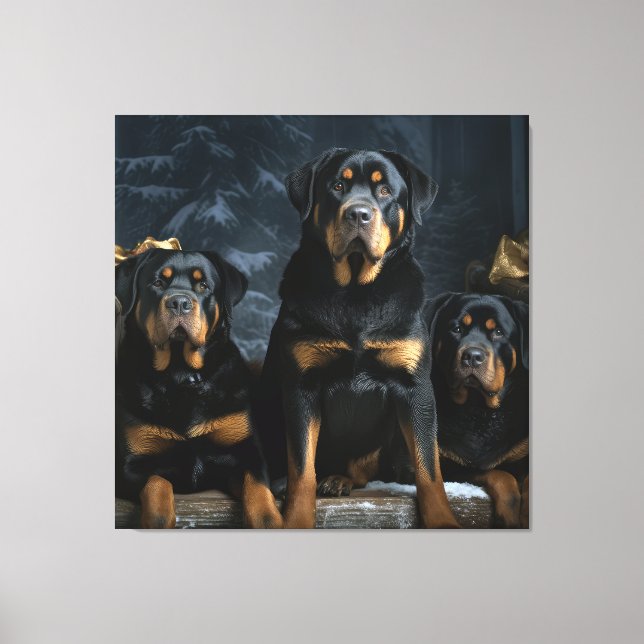 Decoração de Natal Rottweiler Snowy Sleigh  (Frente)