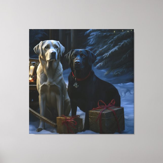 Decoração de Natal Trenó com Neve de Labrador (Frente)