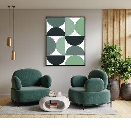 Decoração de Parede Boho Verde Salvia Poster Decor