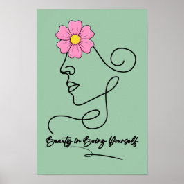 Decoração de Parede com Arte de Linha Minimalista 