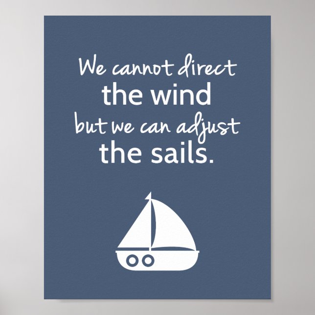 Decoração de Parede com Citação Positiva de Barco  (Frente)