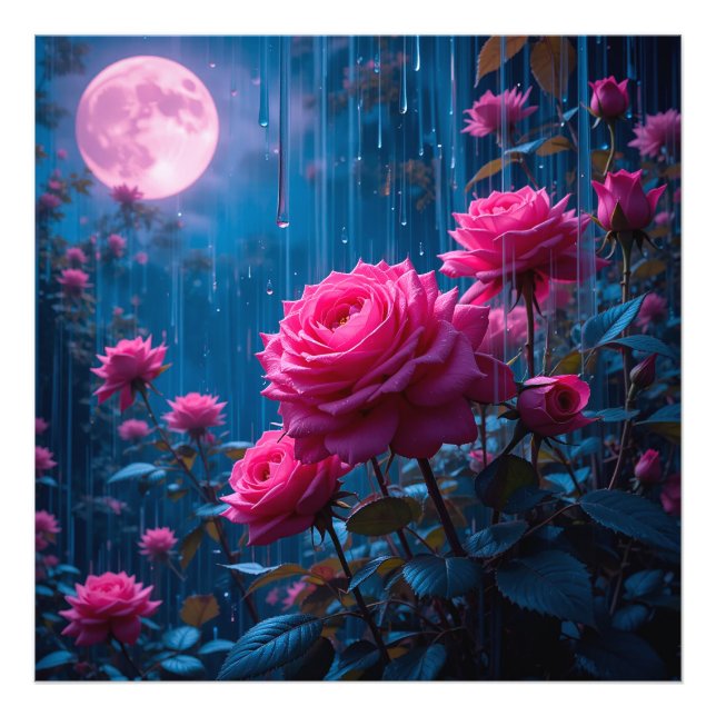 Decoração de Parede com Impressão de Foto de Rosa  (Frente)