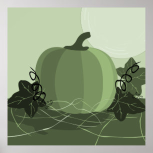 Decoração de Parede da Cozinha de Abóbora Verde Qu