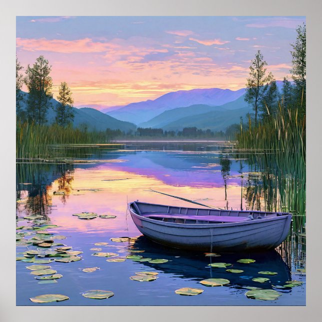 Decoração de Parede de Barco no Lago para Casa (Frente)