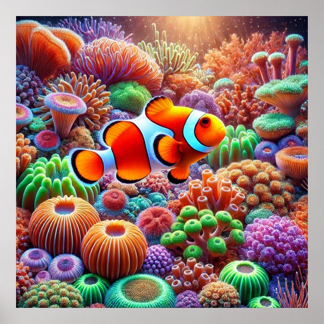 Decoração de Parede de Coral de Peixe-Palhaço do R (Frente)