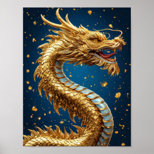 Decoração de Parede Dragão Fantasia Dragão Dourado