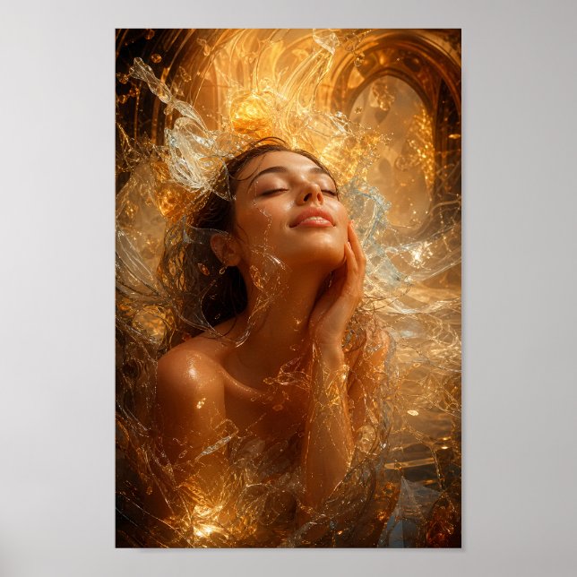 Decoração de Parede em Poster de Vidro Dourado Ser (Frente)