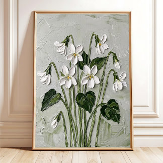 Decoração de Parede em Tela com Impressão Floral V