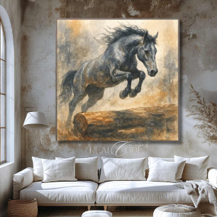 Decoração de Parede Equestre em Marrom Natural de 