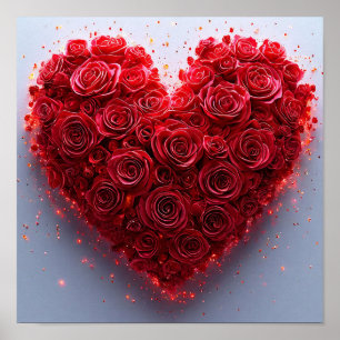 Decoração de Parede Floral Romântica com Coração d