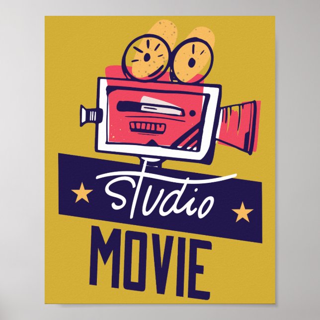Decoração de Poster de Câmera de Estúdio de Cinema (Frente)