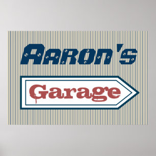 Decoração de Poster de Sinal de Garagem Personaliz