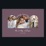 Decoração de presente de casamento com fotos multi<br><div class="desc">Melhor juntos,  casal de casamento com fotos múltiplas e anúncio de entrega para casa,  poster de decoração. Pumor roxo moderno e elegante.</div>