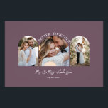 Decoração de presente de casamento com fotos multi<br><div class="desc">Melhor juntos,  casal de casamento com fotos múltiplas e anúncio de entrega para casa,  poster de decoração. Pumor roxo moderno e elegante.</div>