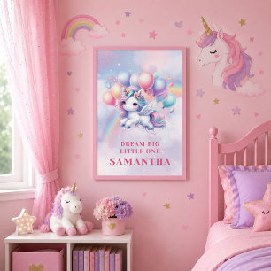 Decoração de Tela Enquadrada Unicórnio Enfeitiçado